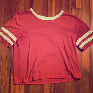 cute orange crop t-shirt from forever21